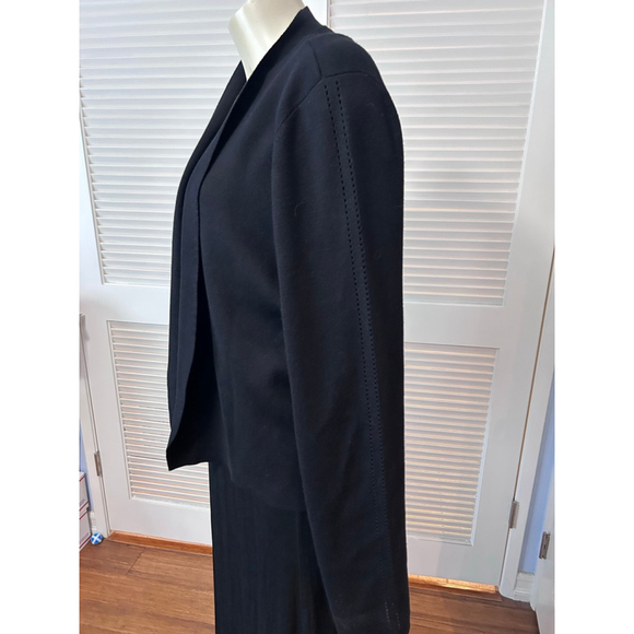 Cyrus Open Front Cardigan Sweater XL Black Shawl Collar Perforated NWT - Picture 3 of 10